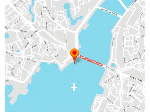 Ausschnitt einer Karte mit der Markierung für Helvetia Angler in Luzern, Schweiz. Fokus auf die Seestrasse am Wasser.